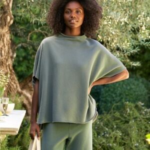 Frank & Eileen Audrey Funnel Neck Cotton Capelet Sweatshirt Size: OS Rosemary